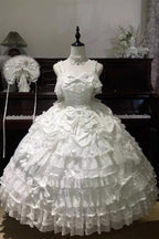 Ode of the Curtain - Bridal Sweet Lolita Long JSK Dress in White - image 3