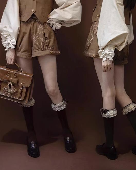 Famous Detective Goose - Ouji Lolita Shorts Set, Pockets - image 5
