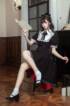 Rosalind - Gothic Maid Lolita Dress with Bow Tie - image 5
