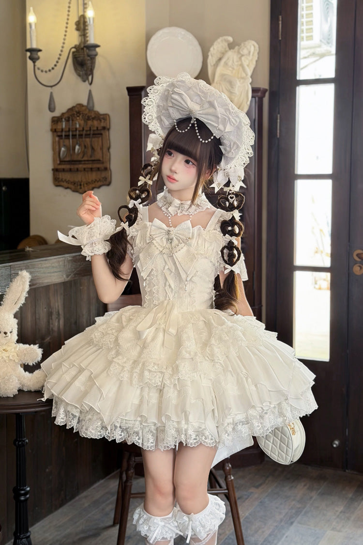 White Pearl Ballet Sweet Lolita JSK Dress - image 8