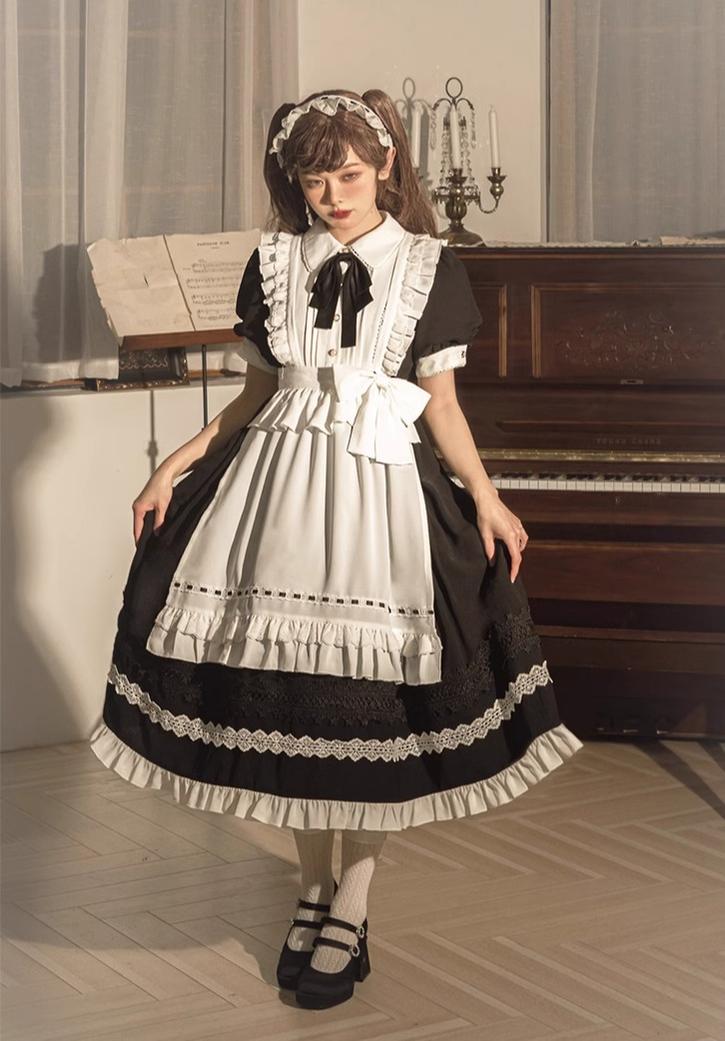 Halloween Gothic Lolita OP Maid Lolita Dress Elegant Lolita OP - image 7