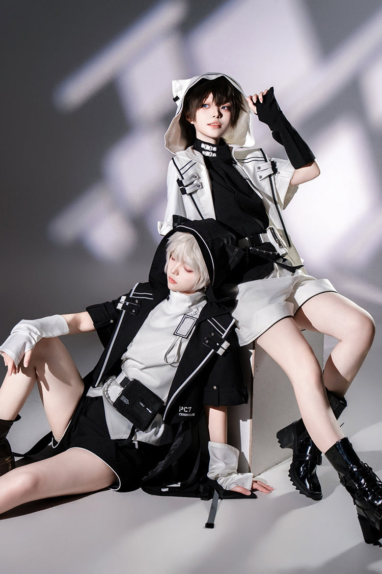 Functional Style Ouji Cat-Ear Long Coat in Black - image 11
