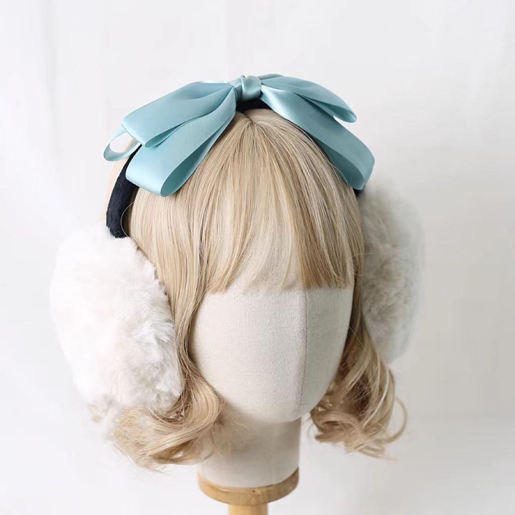 Winter Lolita Bow Plush Earmuffs - image 9