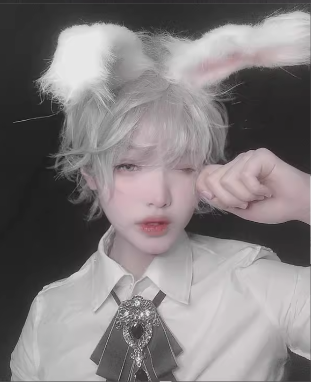 Mr. Rabbit - Gray Slightly Short Curly Wig - image 13