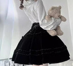 Erosion Heart F-Type - Ouji Lolita Suit Black Velvet Shorts and Skirt - image 26