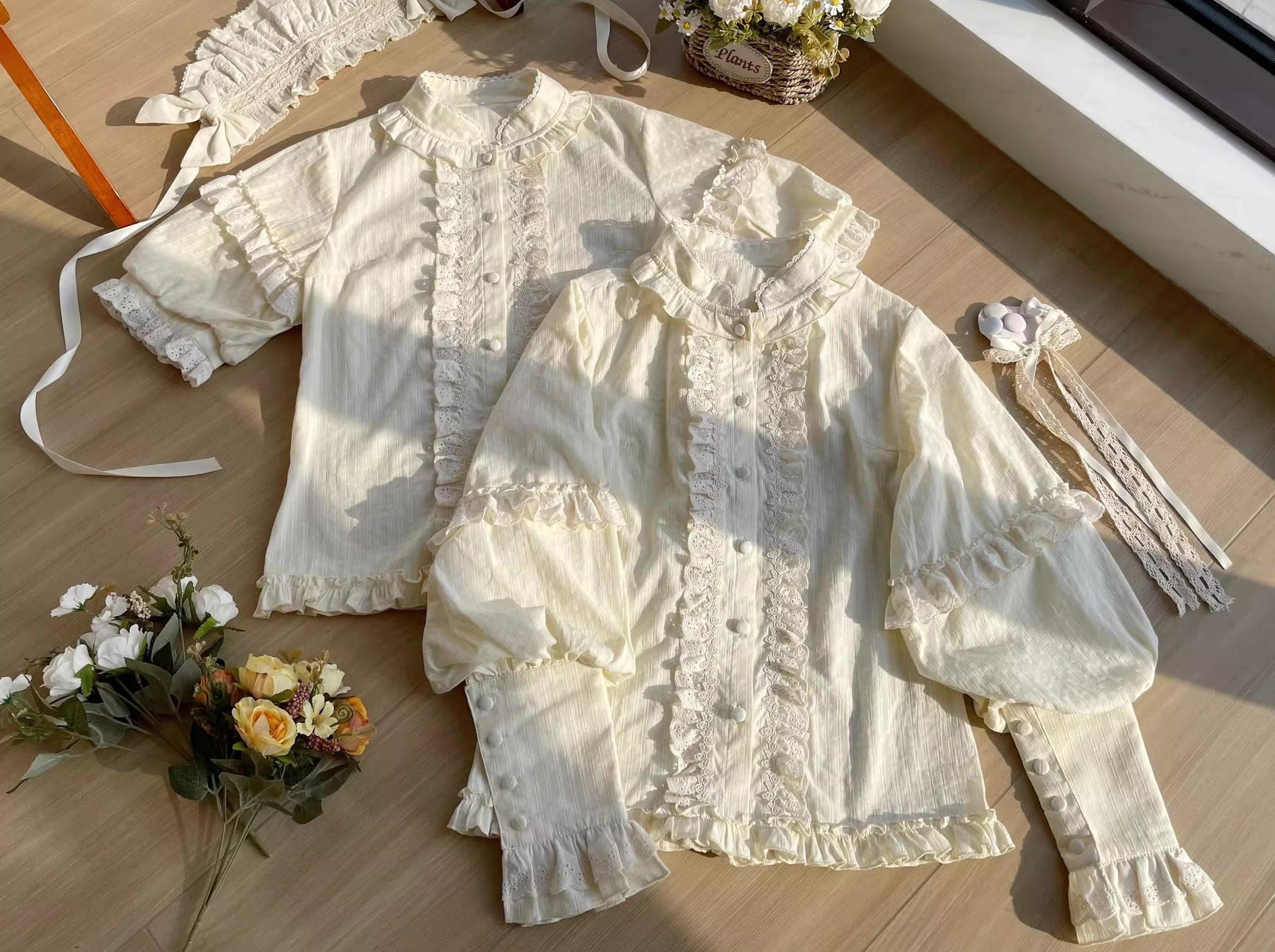 Dreamy Macaron - Sweet Lolita JSK Dress Solid Color Shirt - image 15