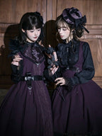 Classic Black Ruffle Lace Long-Sleeve Top - iris de nuit - image 2