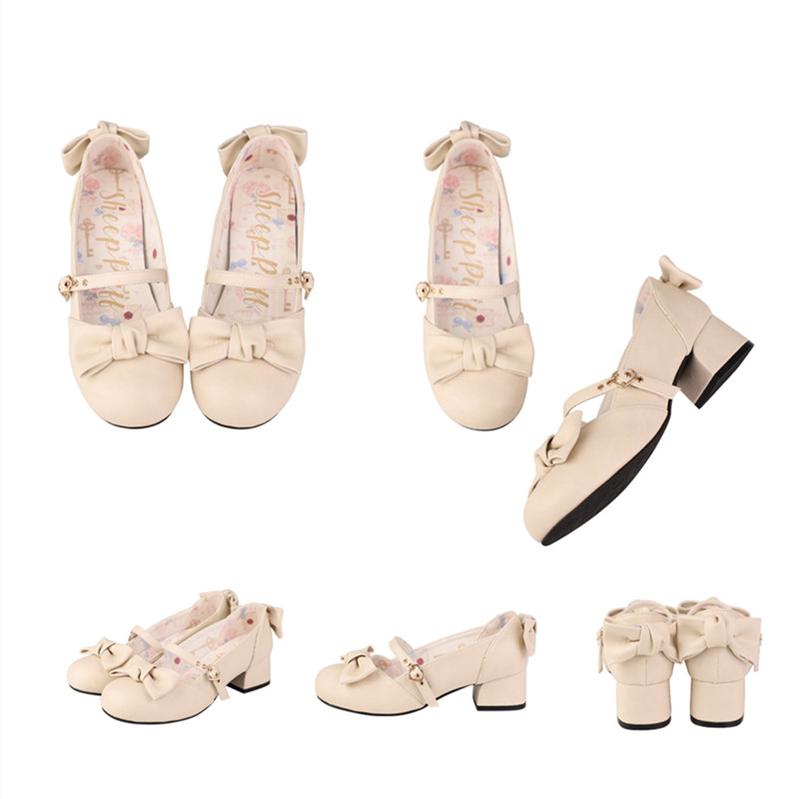 Elegant Lolita Bownot Retro High Heel Shoes - image 16