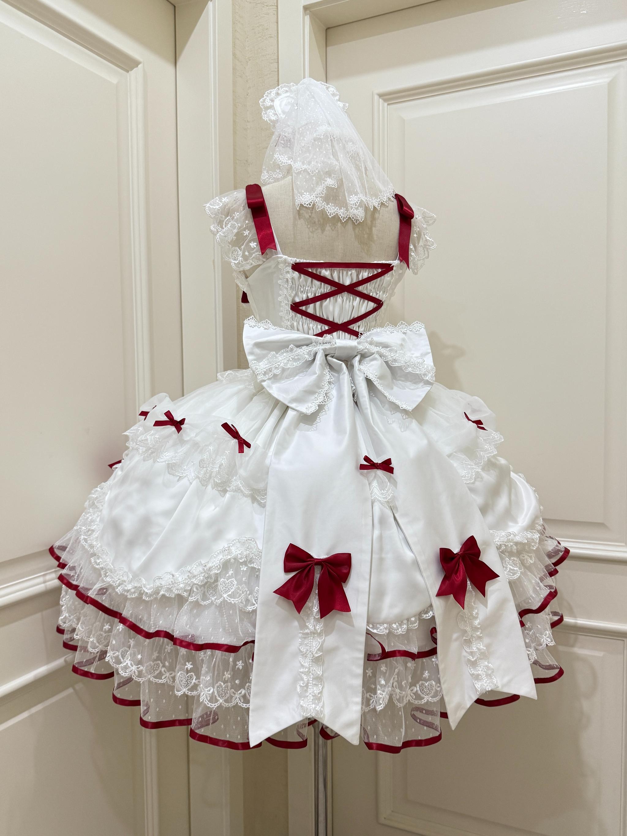Velvet Sweetheart - Doll-like Sweet Lolita Jumper Dress, Bow Accents - image 3