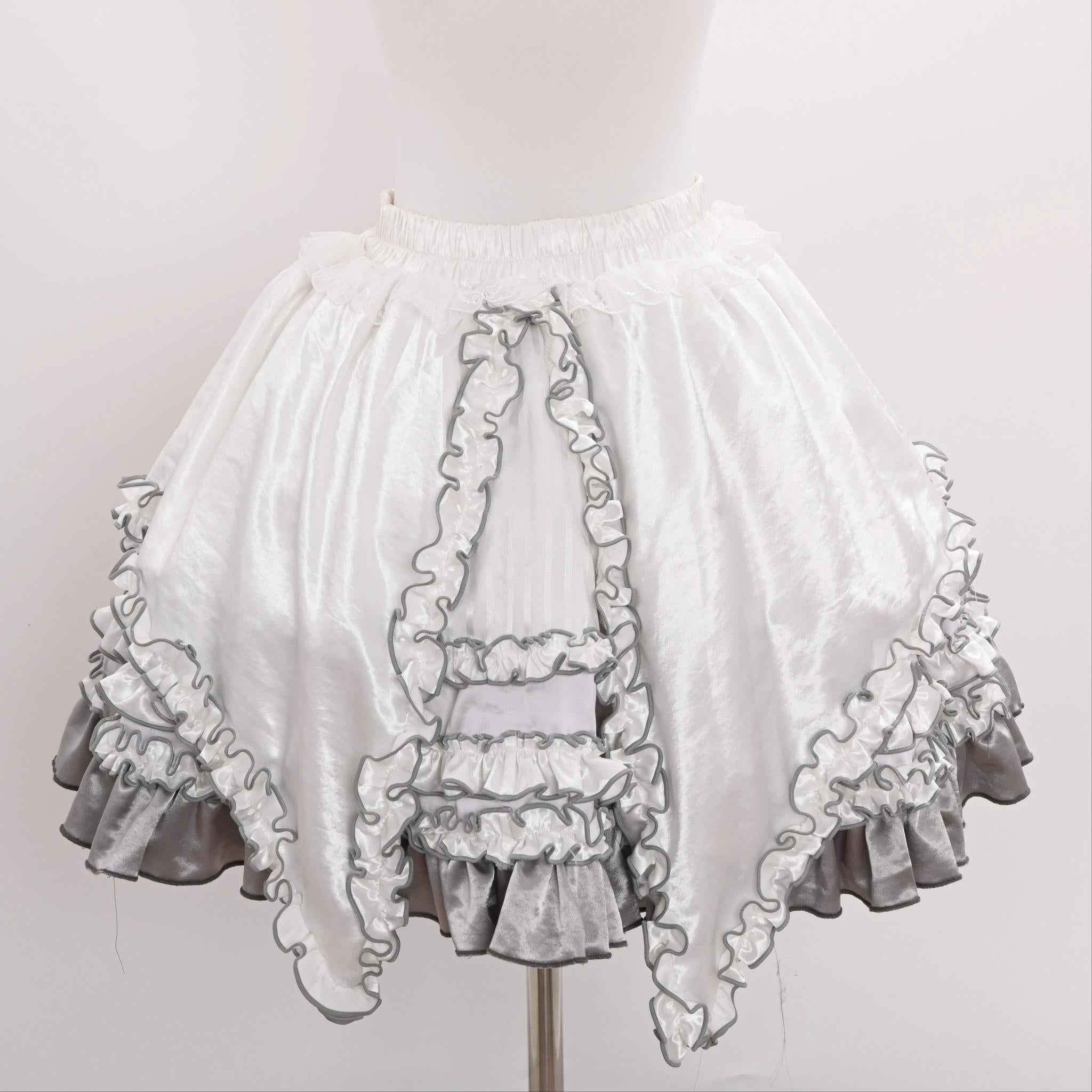 Metallic Angel - Silver-white Punk Lolita JSK, Wing and Rhinestone Details - image 45