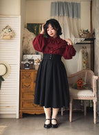 Forest Basket Elegant Lolita Blouse with Vintage Bow Tie - image 9
