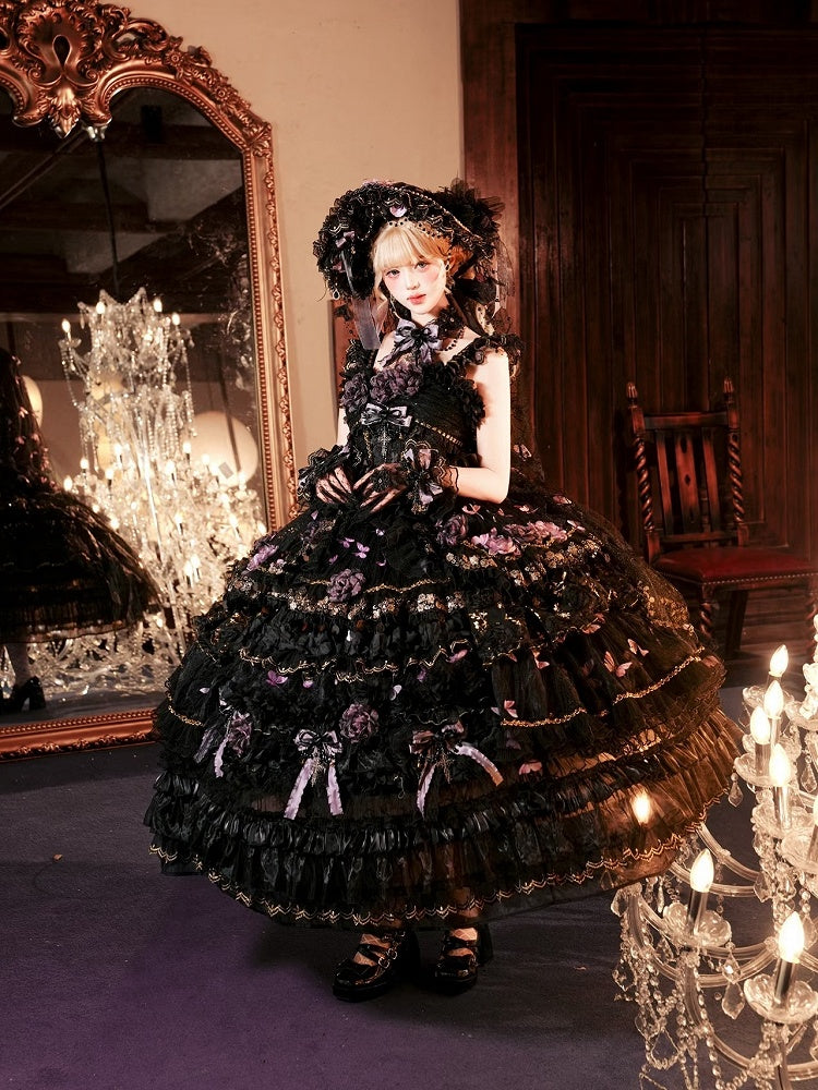 Black and Purple Ankle-Length Hanayome Hime Lolita Dress - image 6