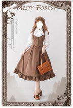 Classic Lolita A-Line Skirt, Button-Front Vest and White Blouse - image 2