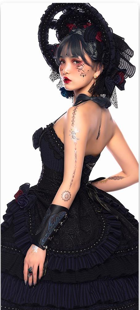 Ismailia - Gothic Lolita JSK Dress, Lace & Rose and Accessories - image 16