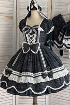 Gingham Petal Bunny - Sweet Lolita OP Dress in Green - image 11