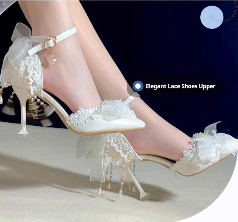 Lace Bridal Lolita Wedding Heels - image 12