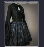 Night Traveler - Classic Gothic Lolita Dress with Stained Glass Window Print - image 23