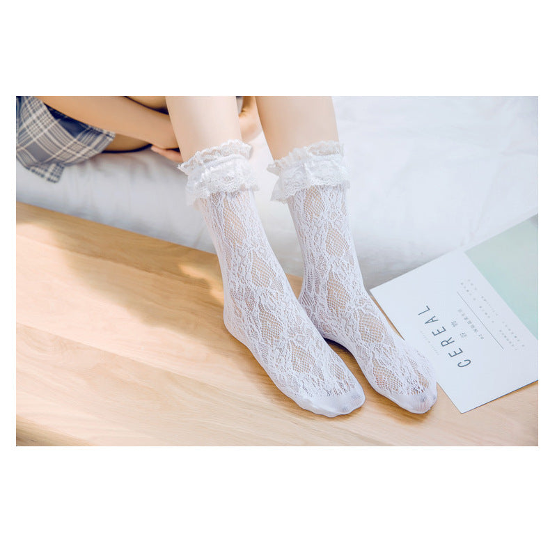 Summer Thin See-throug Lace Lolita Socks - image 2