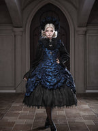 Dark Blue Ruffled JSK Gothic Lily - Miss Point - image 1