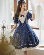Midsummer Star - Silver Foil Printing Lolita OP Dress - image 18