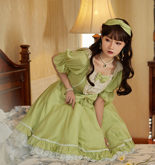 Midsummer Star - Silver Foil Printing Lolita OP Dress - image 2