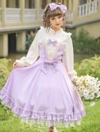 Midsummer Star - Silver Foil Printing Lolita OP Dress - image 6