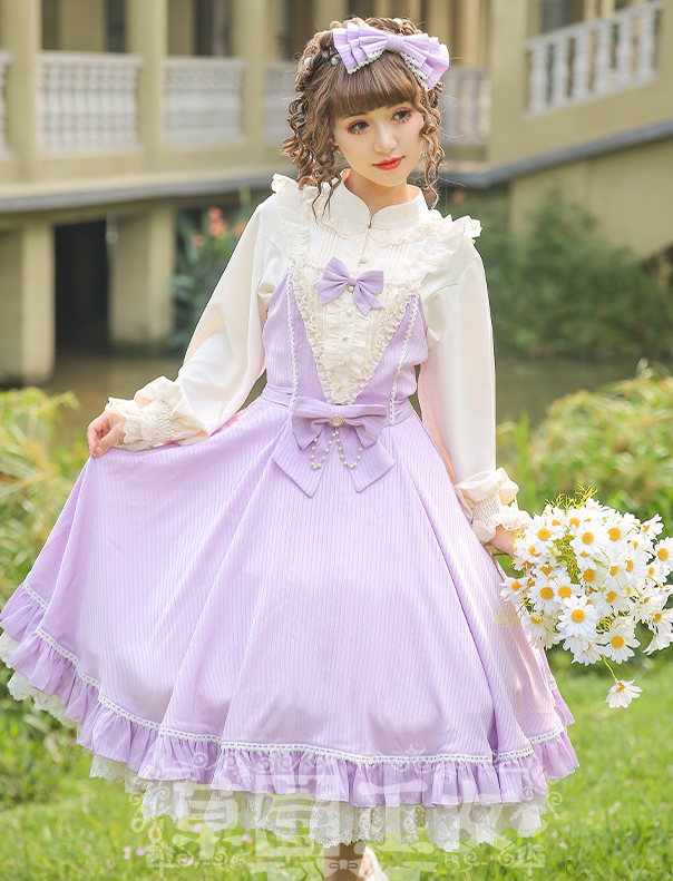 Midsummer Star - Silver Foil Printing Lolita OP Dress - image 6