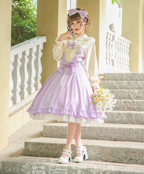 Midsummer Star - Silver Foil Printing Lolita OP Dress - image 1