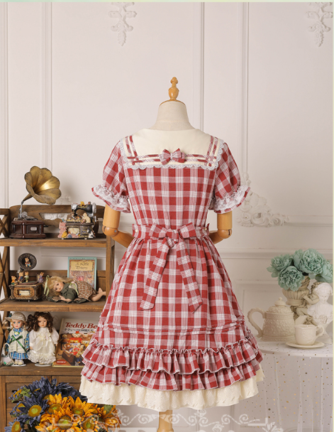 Tartan Sailor Lolita OP Dress - image 25