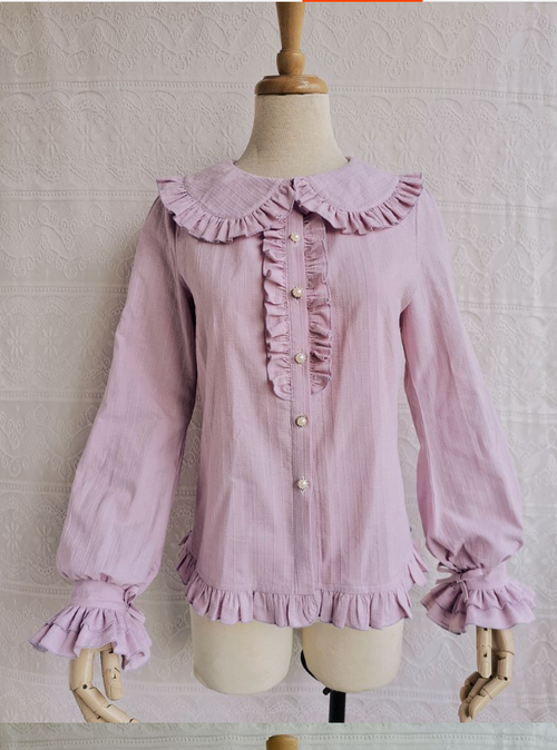 Cotton Lolita Blouse, Autumn and Winter Japanese Style - image 2