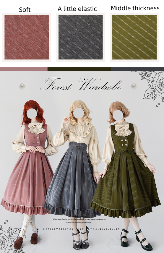 North of the Forest Classic Lolita Striped Vest and Skirt Set - image 9