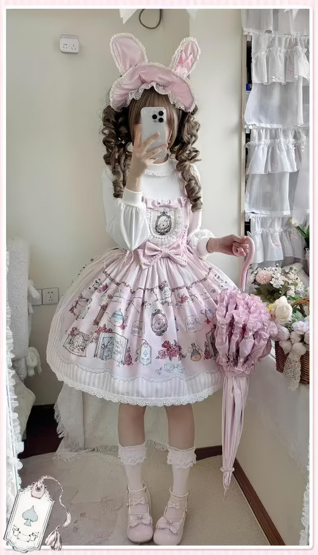 Rabbit Collection Box - Bunny Print Kawaii Lolita JSK Dress, 3 Colors - image 15