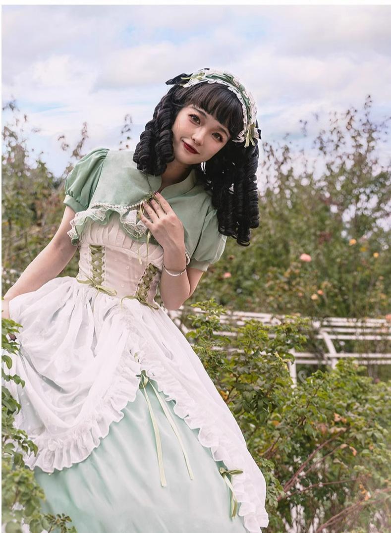 Toting Basil Plus Size Wedding Lolita Green Bridal JSK - image 18