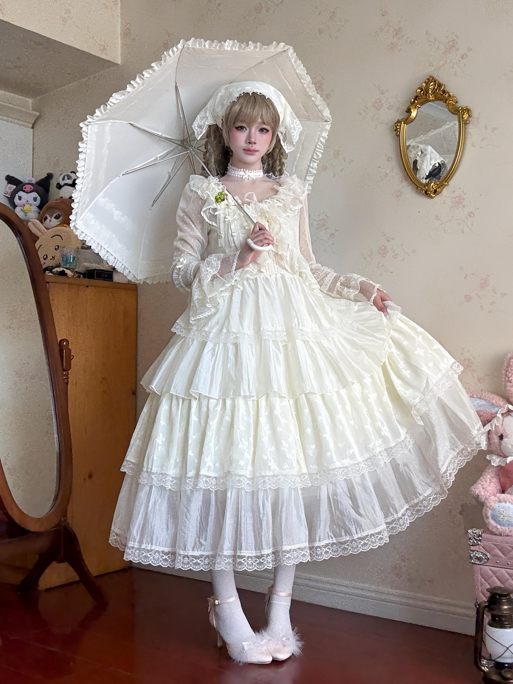 Classic Foldable Sunscreen Lolita Parasol with Ruffles - image 10