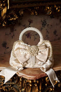Champagne Satin 3D Bow Sweet Lolita Handbag - image 1