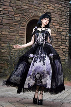 Skull Magic Gothic Lolita Top and Skirt Set in Black and Blue - image 11