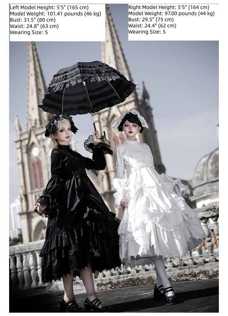 Dawn Bell & Dusk Song - Gothic Lolita Velvet OP Dress, Back Zipper and Accessories - image 11
