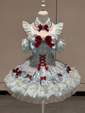Mint Blue Idol Lolita Top and High-Waist Bubble Skirt Set - image 1