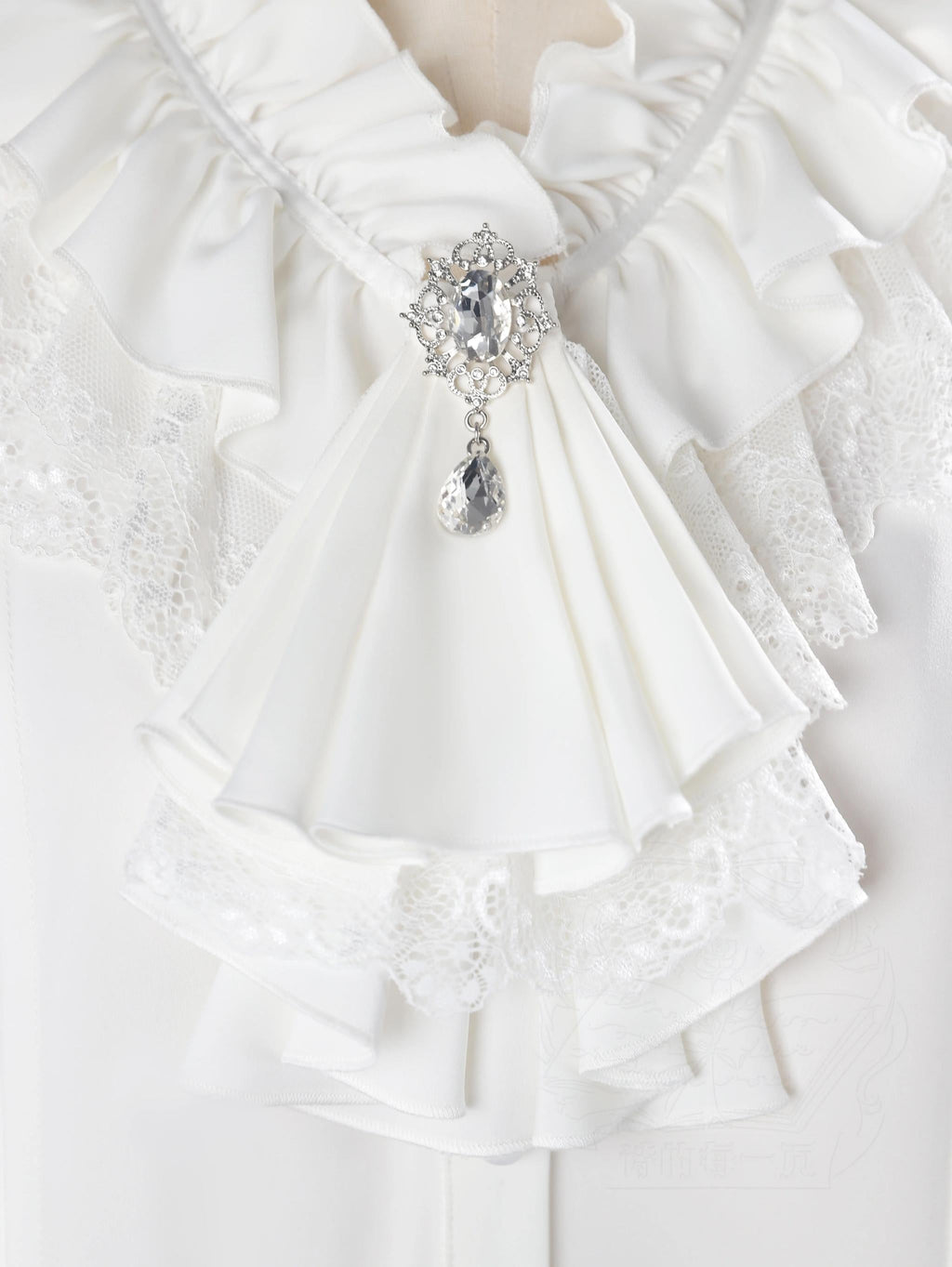 Night & Day Sonata - Ouji Lolita Layered Jabot, Metal Chain Brooch - image 3