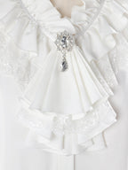 Night & Day Sonata - Ouji Lolita Layered Jabot, Metal Chain Brooch - image 3