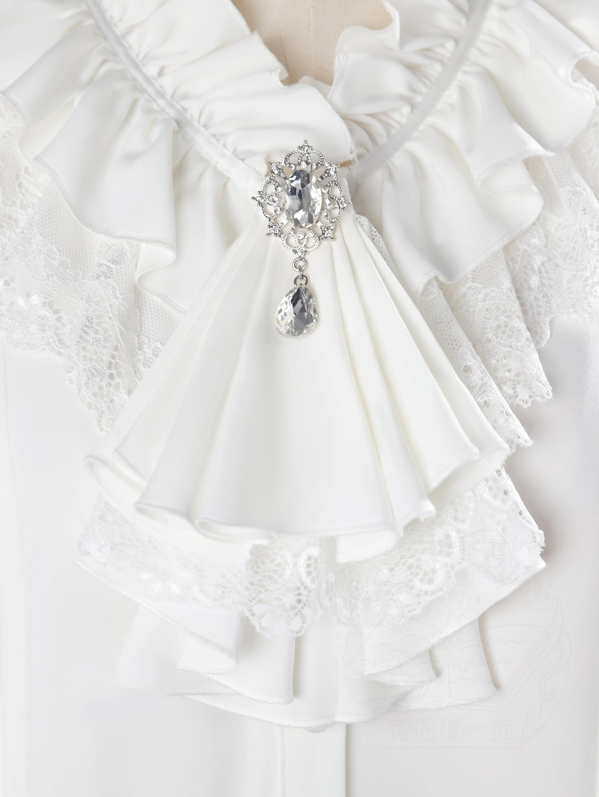 Night & Day Sonata - Ouji Lolita Layered Jabot, Metal Chain Brooch - image 3