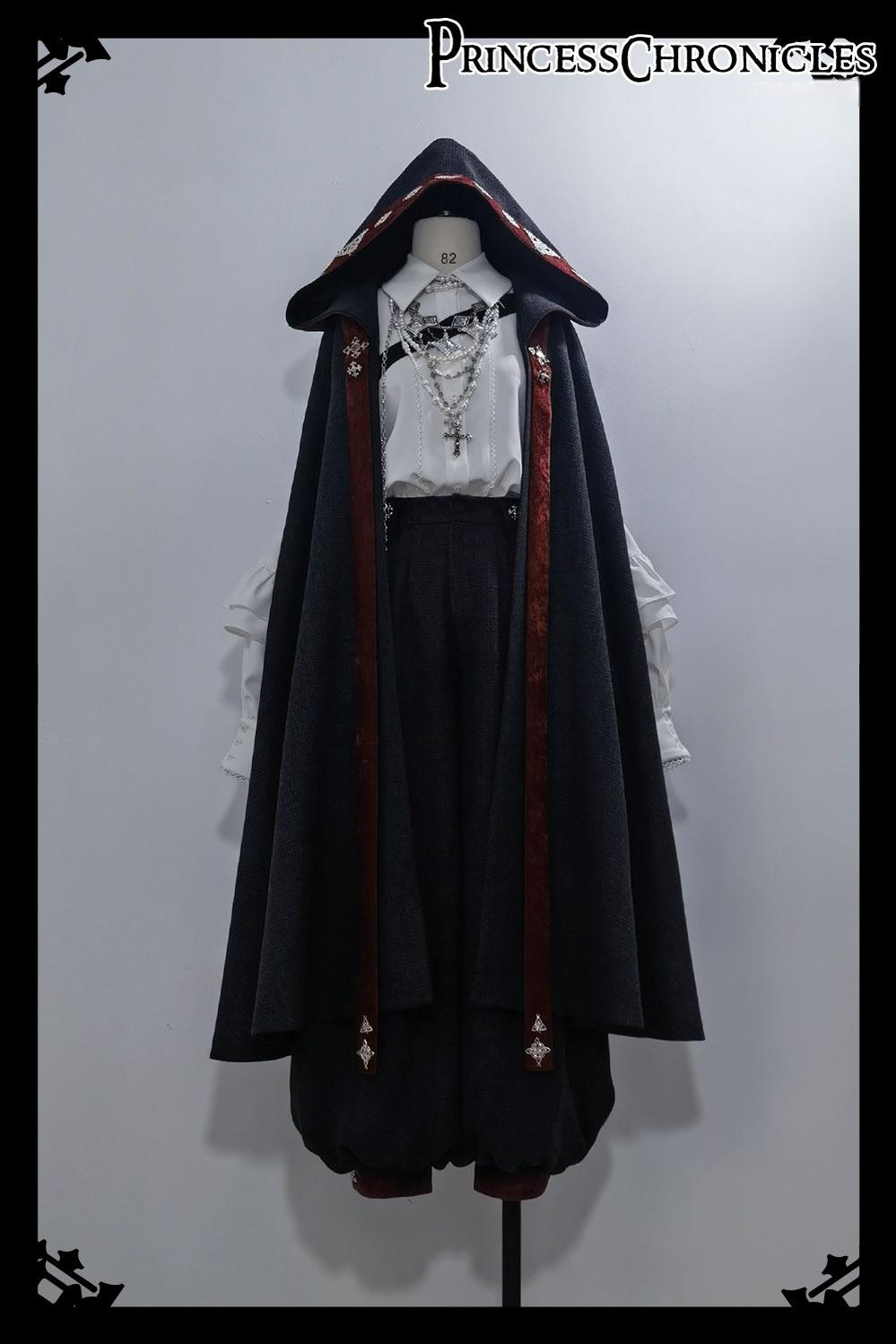 Divine Covenant - Retro Ouji Lolita Pants Suit Male Lolita Long Cape - image 6
