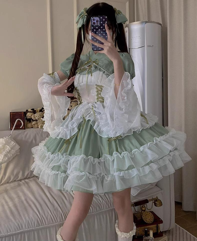 Toting Basil Plus Size Wedding Lolita Green Bridal JSK - image 30