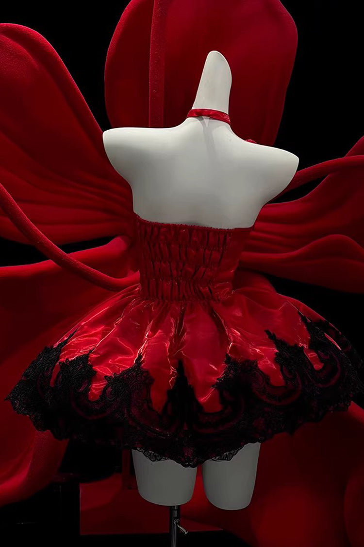 Lace Cat - Gothic Ballet Lolita JSK Dress in Red - image 9