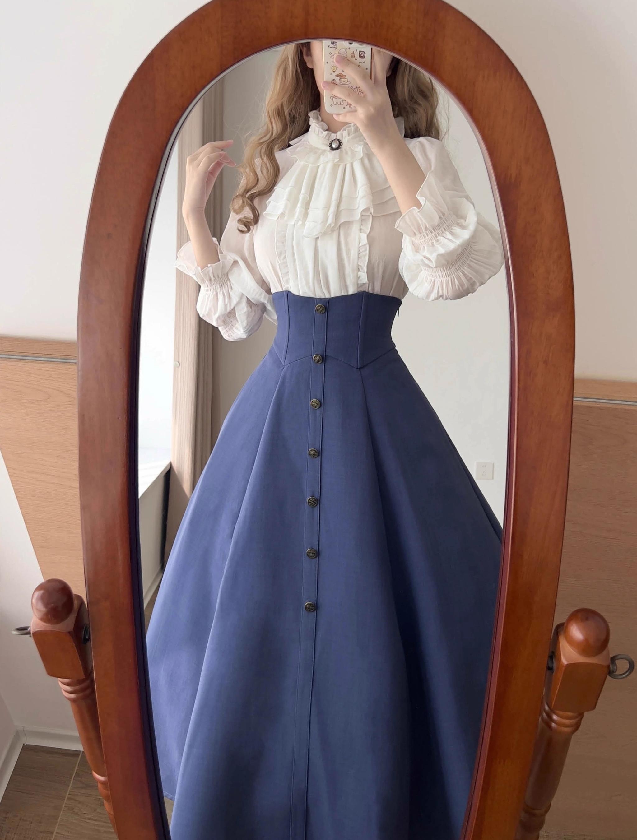 Forest Revelation - Classic Lolita Fishbone Long Skirt, Side Pockets - image 8