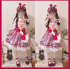 Sweetheart Doll Machine - Sweet Lolita Printed Salopette - image 18
