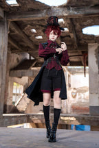 Red and Black 4.0 - Ouji Lolita Long Vest & Red Blouse - image 8