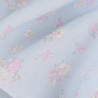 Blue and Pink Floral Strapless Dress with Bow - image 5