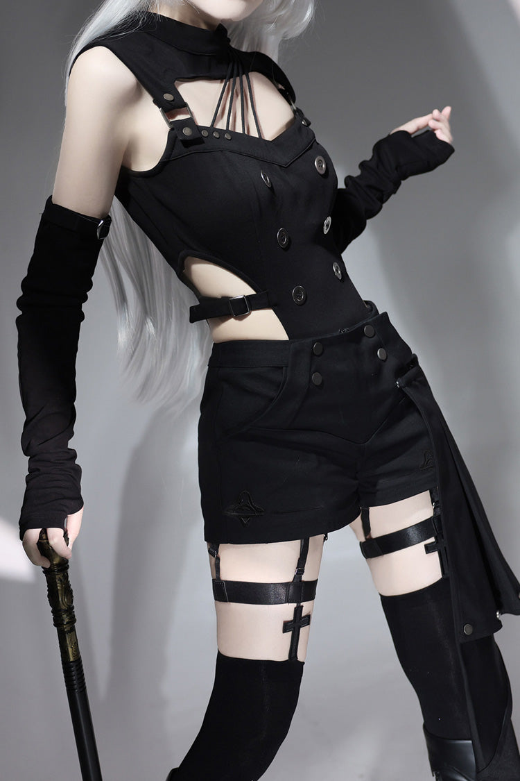 Masquerade Phantom Thief - Cut-Out Gothic Ouji Lolita Shorts Set - image 10