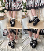 Sissi Satin Bow Sweet Lolita Low Heels - image 9